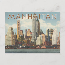 Manhattan Skyline vintage New York Vykort