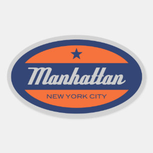 *Manhattan Sticker Ovalt Klistermärke