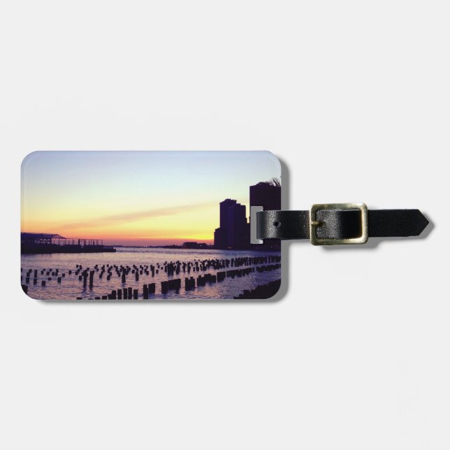 Manhattan Sunset Skyline NYC Bagagebricka (Horisontell Framsida)