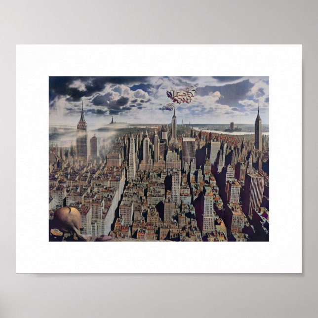 Manhattan Surrealist View c1920s Art Inspired Poster (Framsidan)