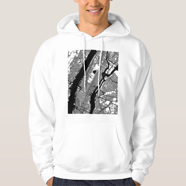 Manhattan USA stadsplan Hoodie (Framsida)