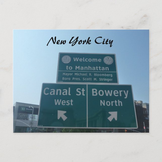 Manhattan välkommen vykort (Framsida)