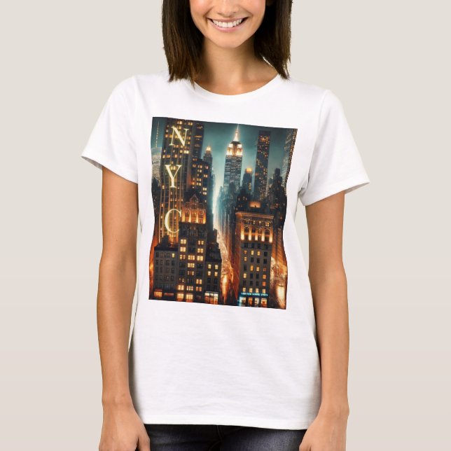 Manhattan Vibes T-Shirt – Bold New York City Stree (Framsida)