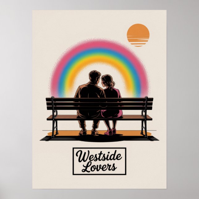 Manhattan West Side Älskande Riverside Park Solned Poster (Framsidan)