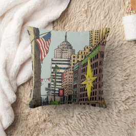 Manhattan Winter New York-julillustration Kudde
