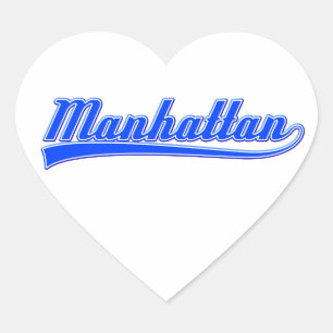 Manhattan with Swash Hjärtformat Klistermärke