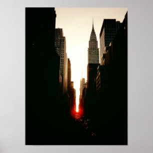 Manhattanhenge och Chrysler Byggnad, Small Poster