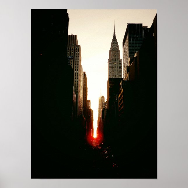 Manhattanhenge och Chrysler Byggnad, Small Poster (Framsidan)