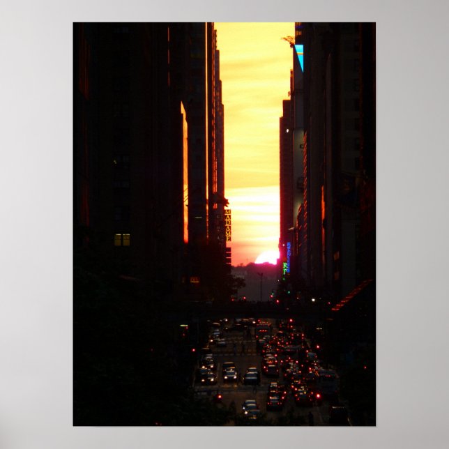 Manhattanhenge Sunset New York City, Medium Poster (Framsidan)