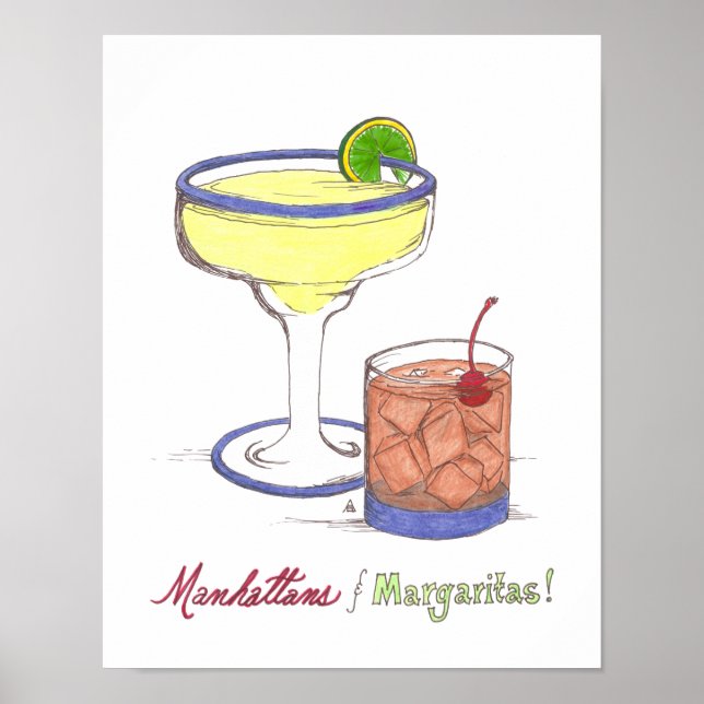 Manhattans & Margaritas | ANPASSADE Poster (Framsidan)