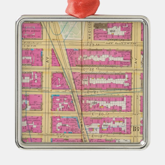 Manhatten, New York 12 Julgransprydnad Metall (Framsidan)