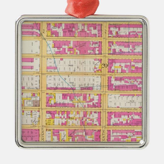 Manhatten New York 4 Julgransprydnad Metall (Framsidan)