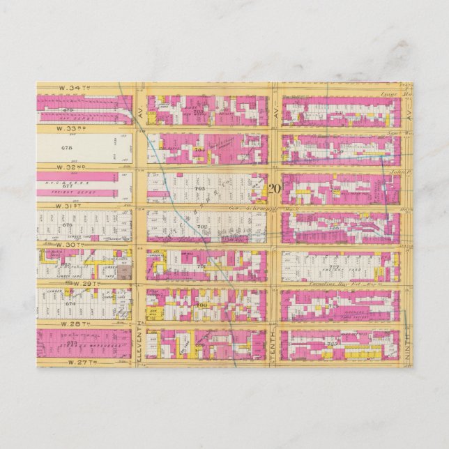 Manhatten, New York 4 Vykort (Framsida)