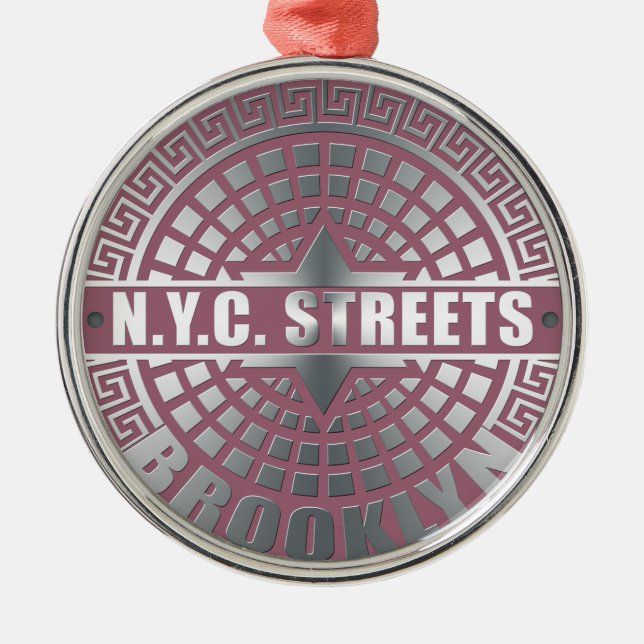 Manhole Covers Brooklyn Julgransprydnad Metall (Framsidan)