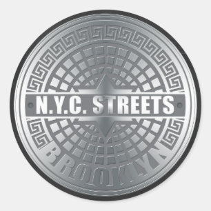 Manhole Covers Brooklyn Runt Klistermärke