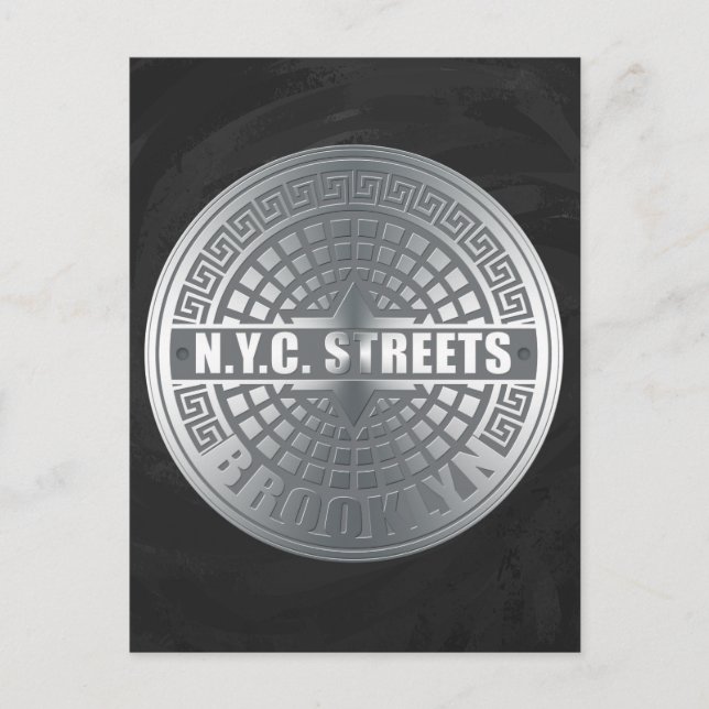 Manhole Covers Brooklyn Vykort (Framsida)