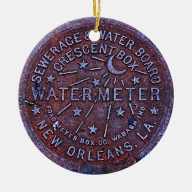 Manholen täcker 3 julgransprydnad keramik (Framsidan)