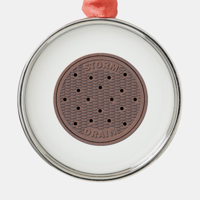 Manholen täcker julgransprydnad metall (Framsidan)