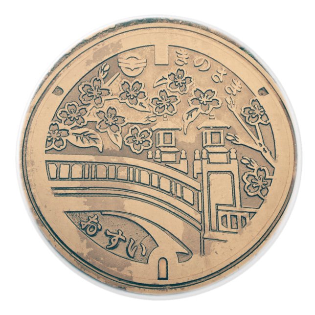 Manholen täcker och den keramiska knoppen för knopp (Framsidan)