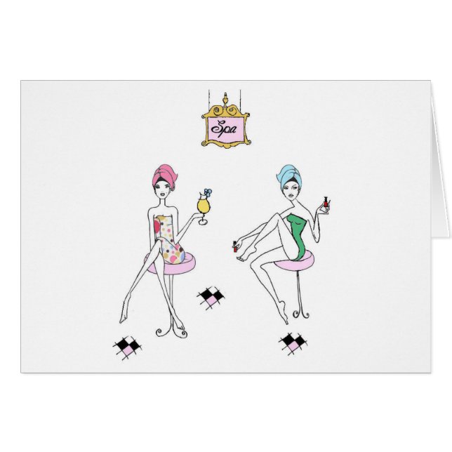 Mani-Pedi tid! Hälsningskort (Framsidan Horizontal)