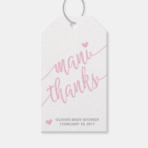 Mani-tack, Baby Shower-Märkre, Rosa Presentetikett