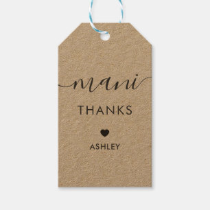 Mani-tack-Märkre, Maniboykit Gift-Märkre, Kraft Presentetikett