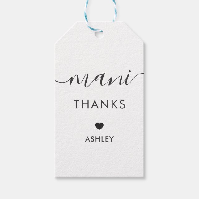 Mani-tack-Märkre, Maniboykit Gift-Märkre, Kraft Presentetikett (Framsidan)