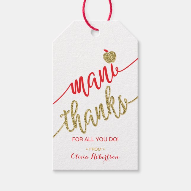 Mani-tack-Märkre, Märkre för läraruppskattning Presentetikett (Framsidan)