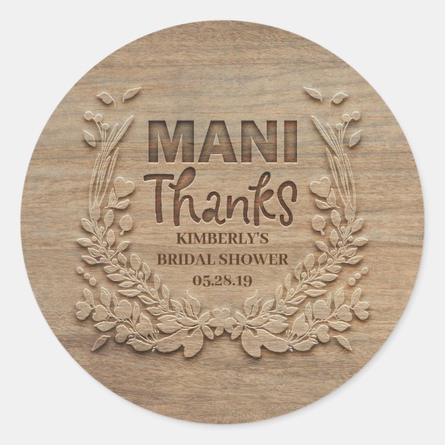 Mani-tack - Rustic Tack Runt Klistermärke (Framsida)