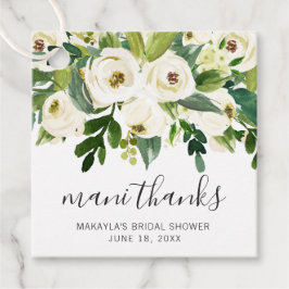 Mani Tacksam Elegant Vit Blommig Bröllopsdusch Gåvor Etiketter