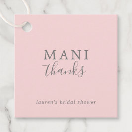 Mani Thanks Enkel Rosa och Grå Bröllopsdusch Gåvor Etiketter