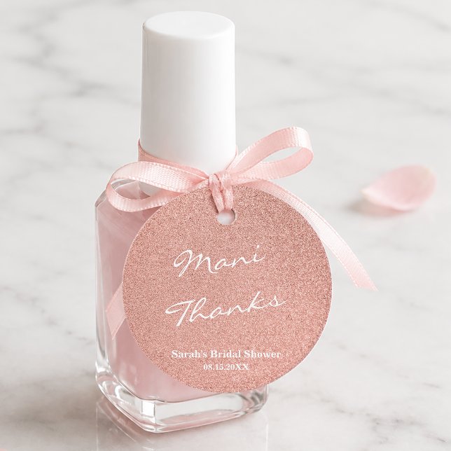 Mani Thanks Rose Gold Bröllopsdusch Nagellack Gåvor Etiketter (Skapare uppladdad)
