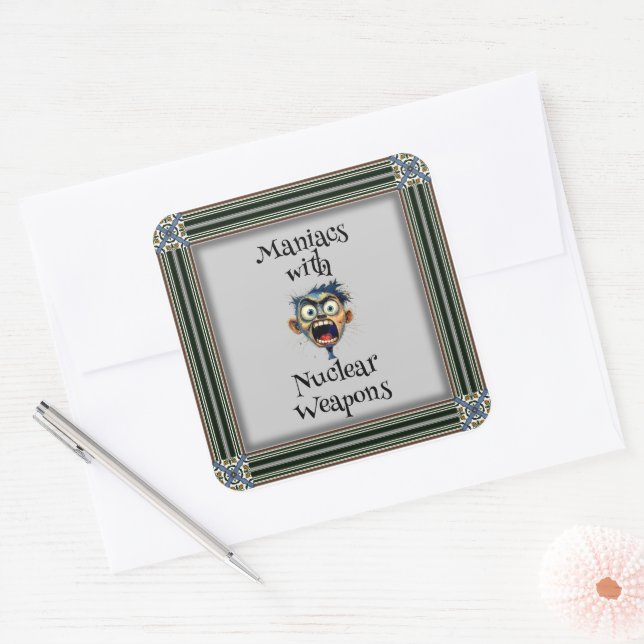 Maniacs dekal fyrkantigt klistermärke (Kuvert)