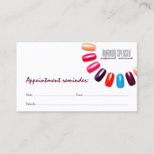 Maniboykort för Nail Salon White Nästa besök Påmin Visitkort