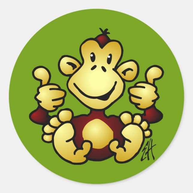 Manic Monkey Runt Klistermärke (Framsida)