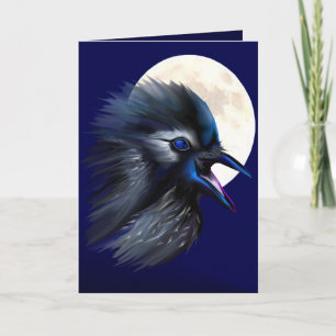 Manic Raven med Måne Card Kort