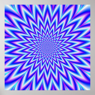Manic Star i Blue Rosa och White Poster