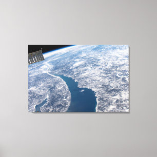 Manicouagan Crater och Saint Lawrence River Canvastryck