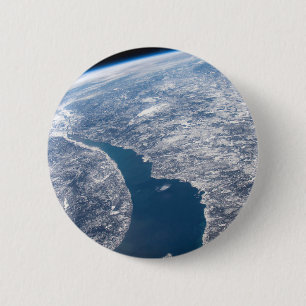 Manicouagan Crater och Saint Lawrence River Knapp