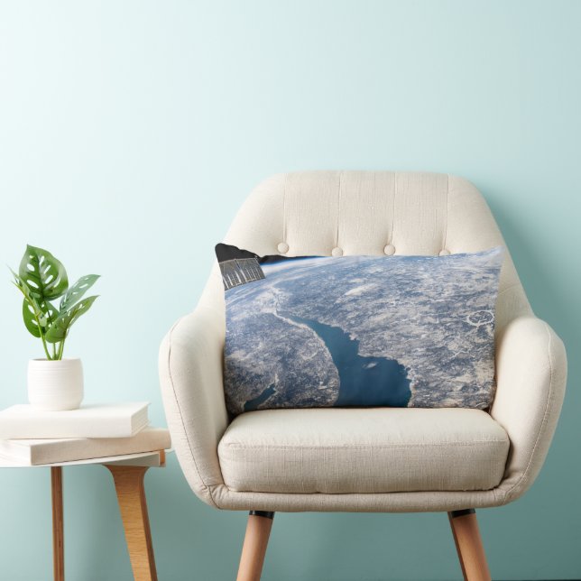 Manicouagan Crater och Saint Lawrence River Lumbarkudde (Stol)