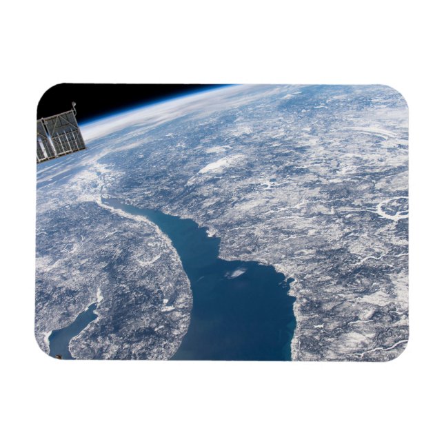 Manicouagan Crater och Saint Lawrence River Magnet (Horisontell)
