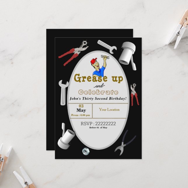 Manics födelsedag inbjudningar (Fram/Back In Situ)