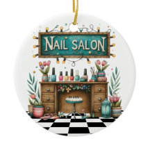 Manicuant Nail Salon Ceramic Ornament