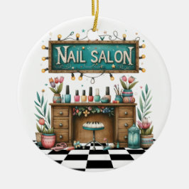 Manicuant Nail Salon Ceramic Ornament