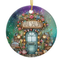 Manicuant Nail Salon Ceramic Ornament