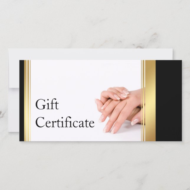 Manicuant Nail Salon Gift Certificate Simple White Tack Kort (Framsida)