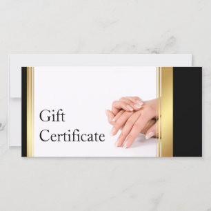 Manicuant Nail Salon Gift Certificate Simple White Tack Kort
