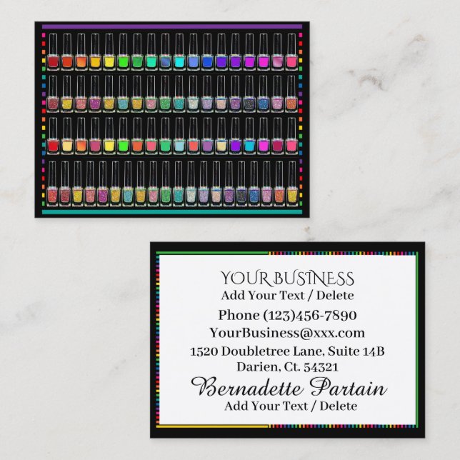 Manicuant Salon - Nail Technician - Nail Art Visitkort (Fram/baksida)