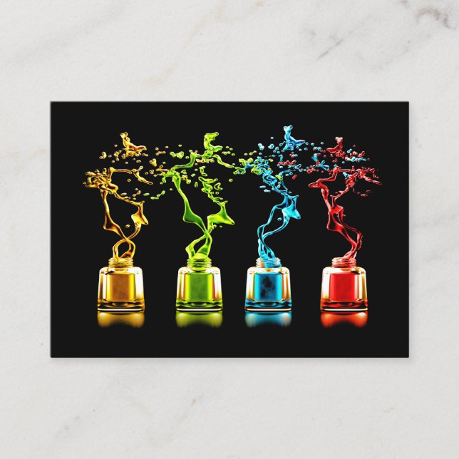 Manicuant Salon - Nail Technician - Nail Art Visitkort (Framsida)