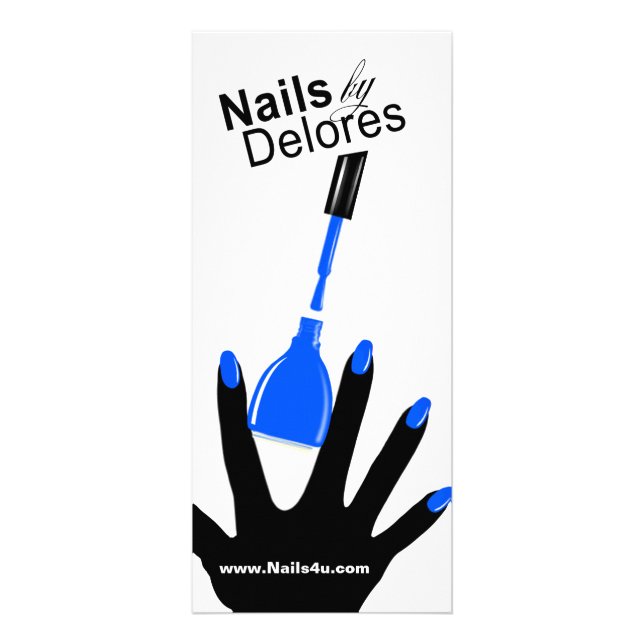 MANICURE PEDICURE Coupon Menu blue Reklamkort (Framsidan)